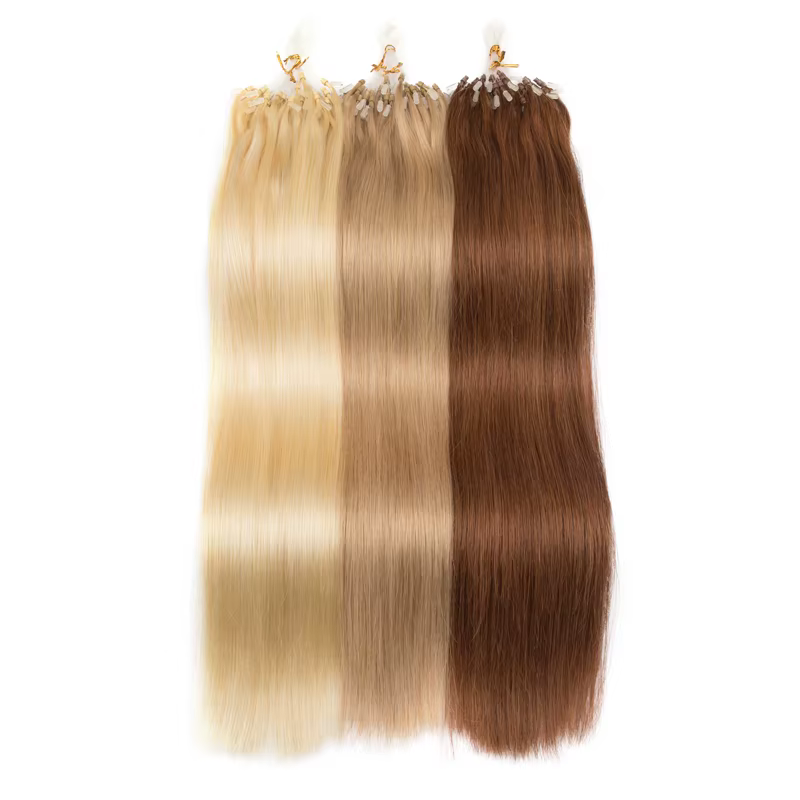 Extension de cheveux humains droits Micro boucle Extensions