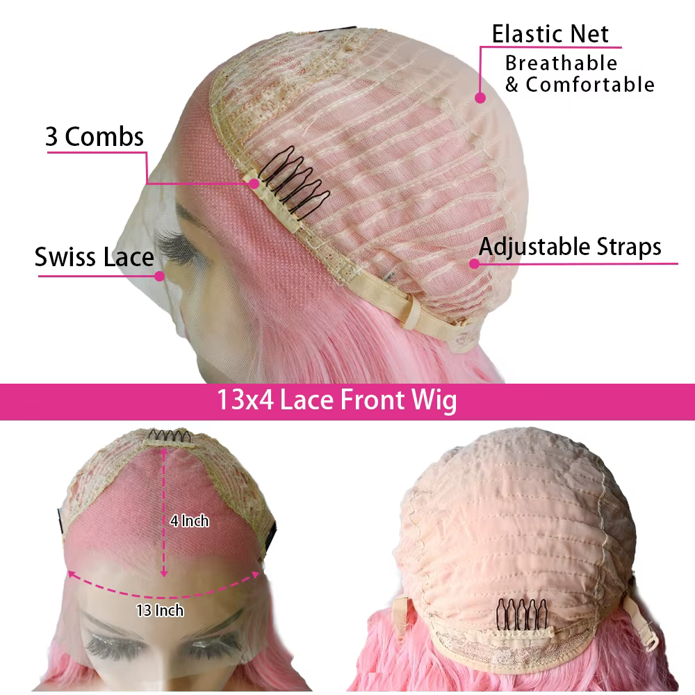 Perruque Lace Front Wig synthétique lisse et longue en soie rouge
