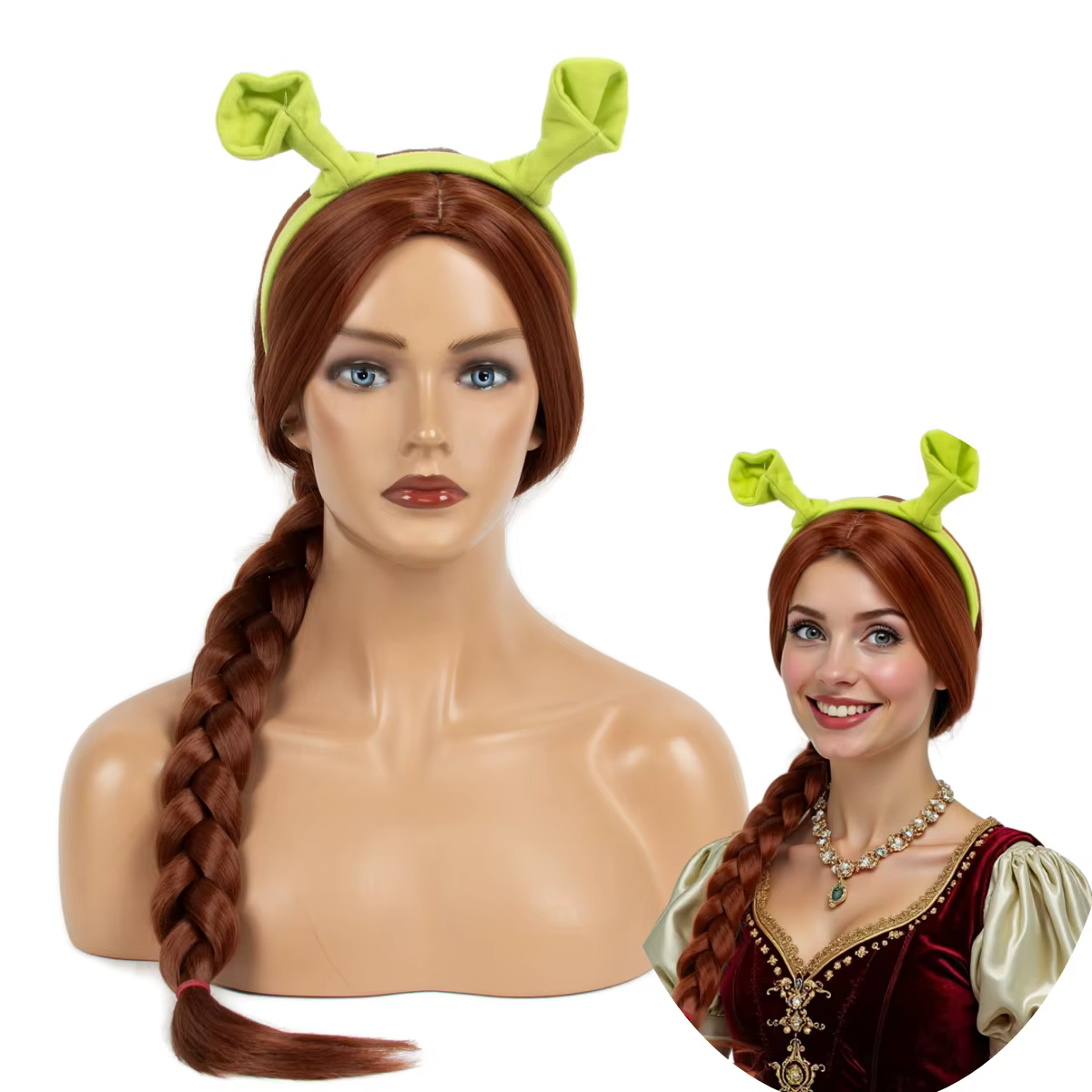 Perruque synthétique REEWES Sherk Monster Fiona pour adulte