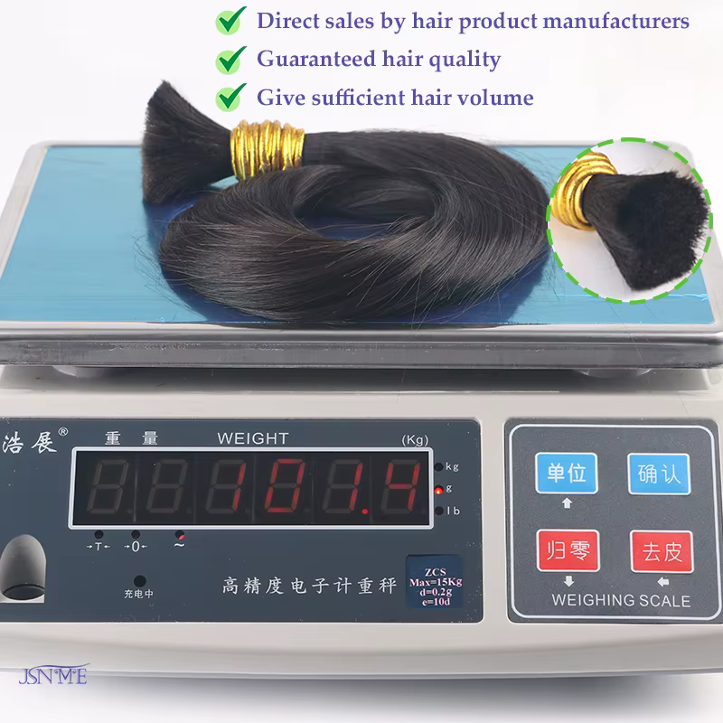 JSNME Extensions de cheveux humains en vrac 100% Extension