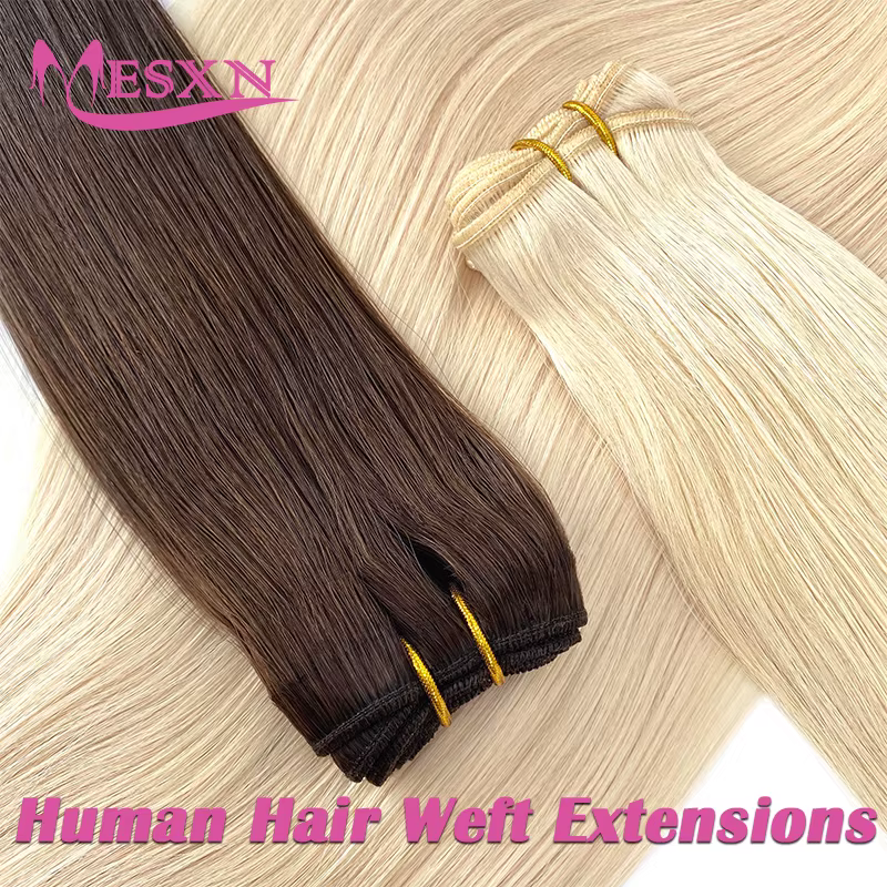 MESXN Tissage de cheveux humains Remy européens naturels
