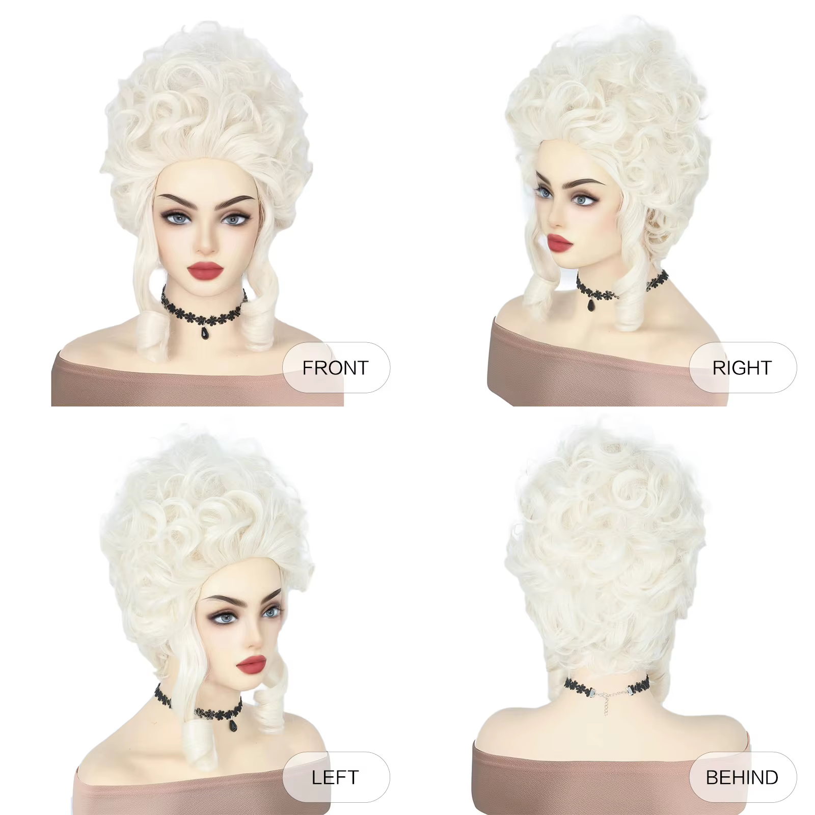Perruque de Cosplay Bouclée de Marie Antoinette