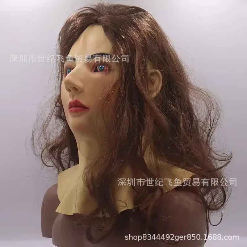 Nouveau Masque de Femme Magnifique avec Perruque Longue