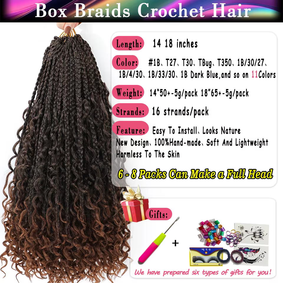 Extensions de tresses Goddess Braids de 14 à 18 pouces
