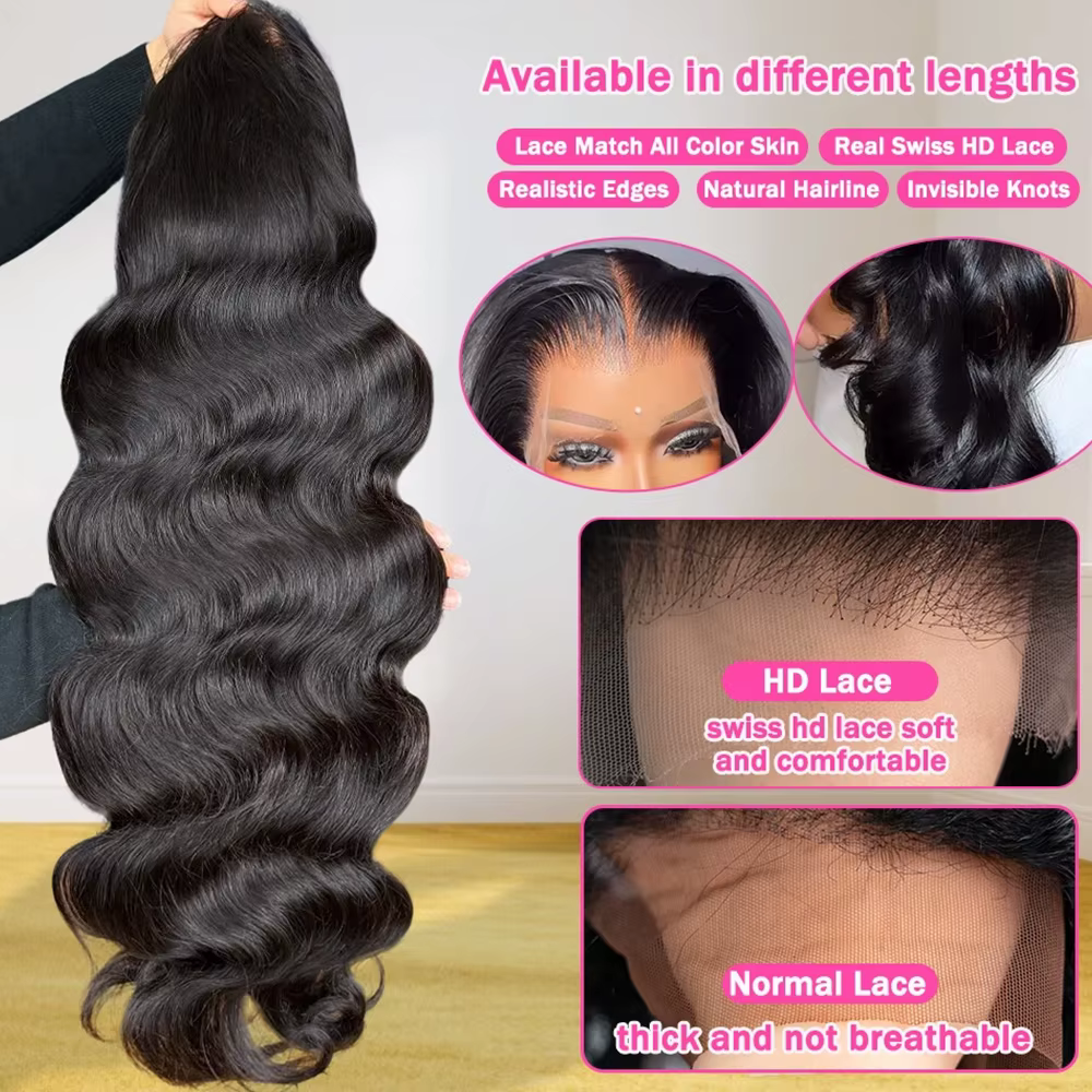Perruque Lace Front Wig Body Wave brésilienne naturelle
