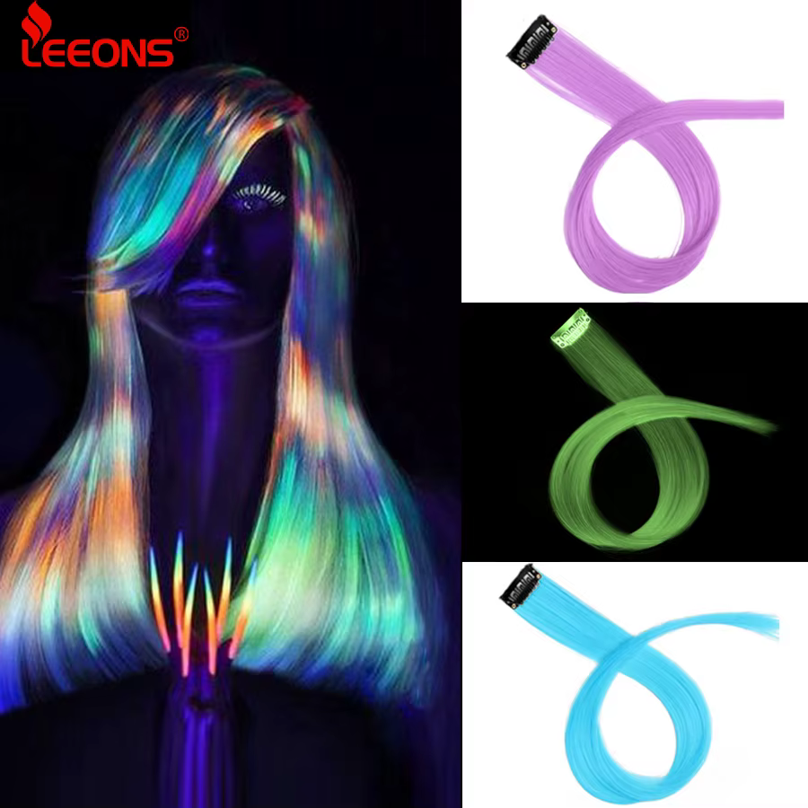Leeons Extensions de cheveux synthétiques avec Clips