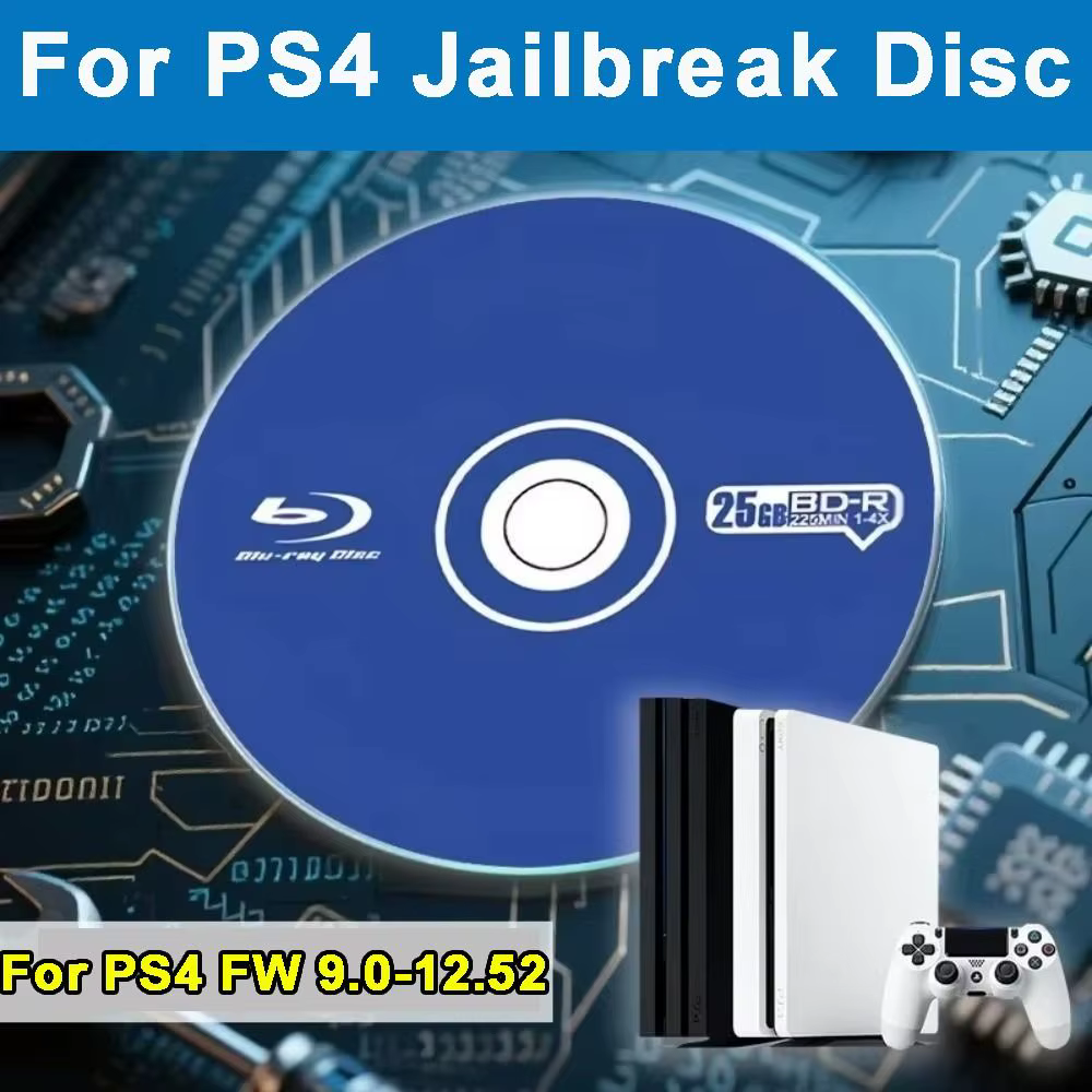 Disque de jailbreak pour PS4 - Solution tout-en-un 1 clic pour FW 9.0-12.52 - Pas de PC nécessaire pour jouer à vos jeux de sauvegarde et à vos homebrew sur votre PS4