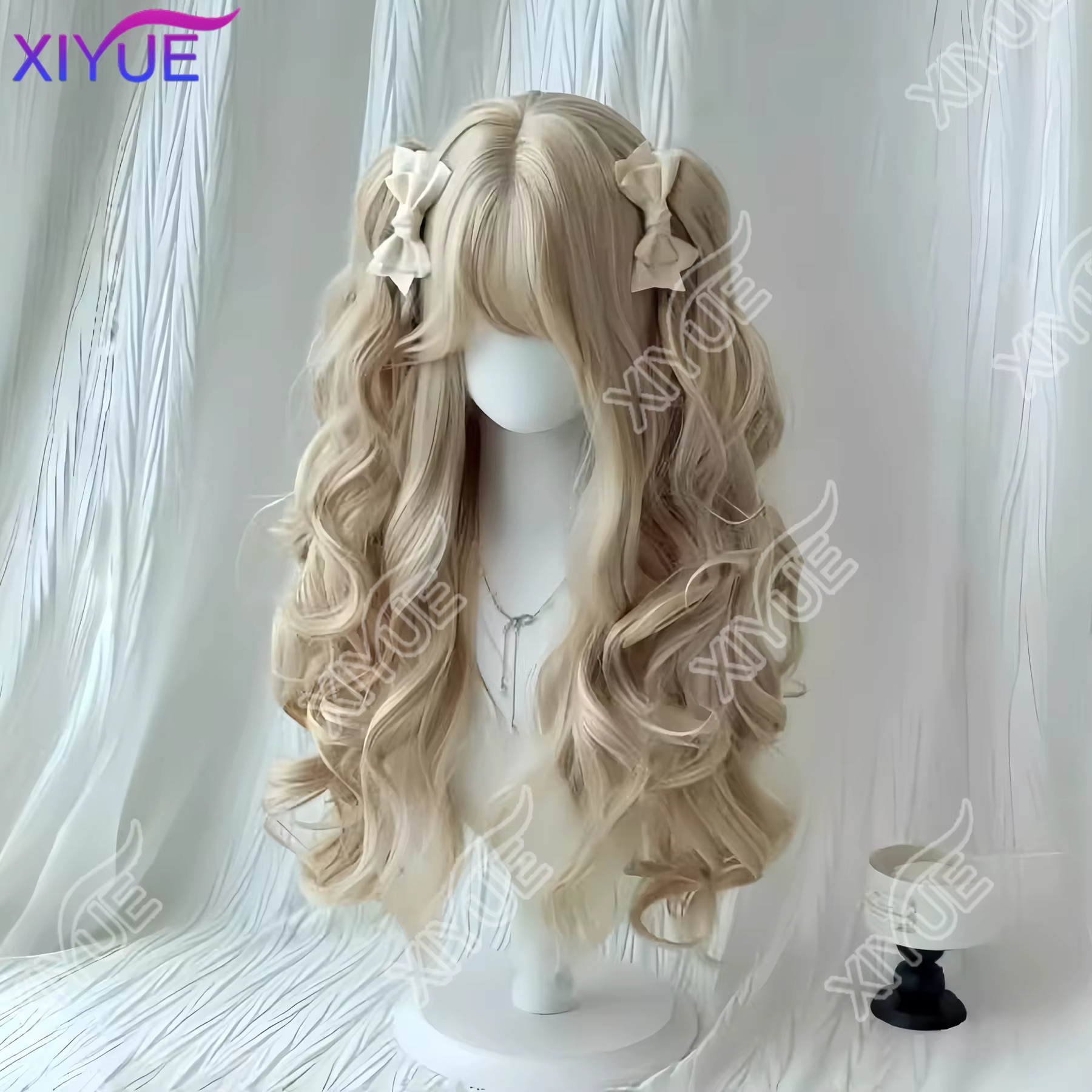 XIYUE perruque synthétique pour femmes Lolita clip-on style double queue de cheval