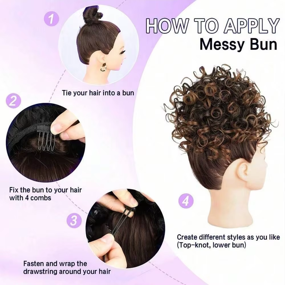 Extensions de chignon bouclé désordonné