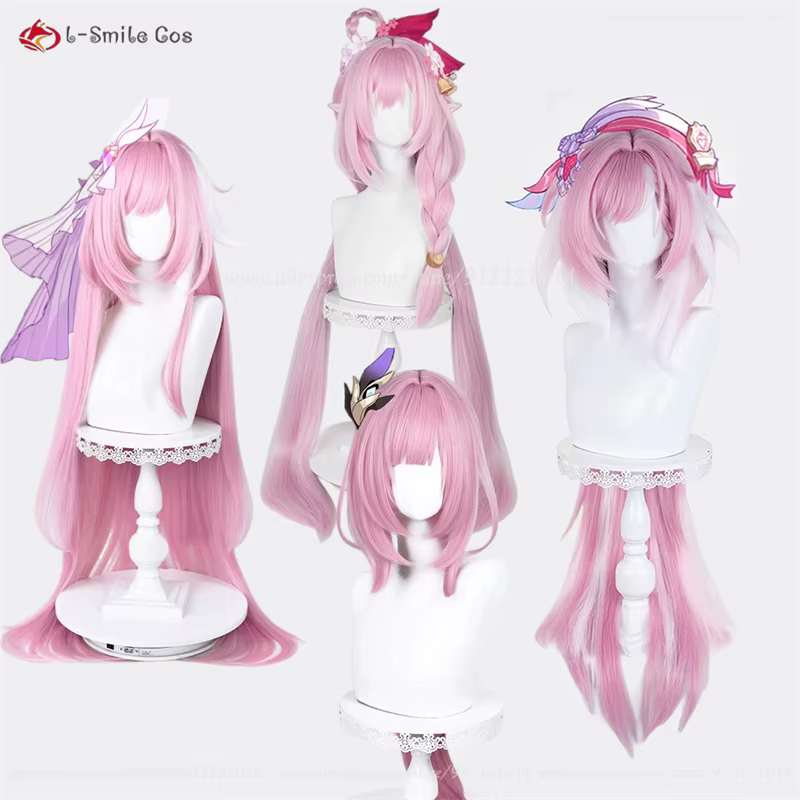 Elysia Cosplay perruque longue rose blanc perruques pour femmes Costumes