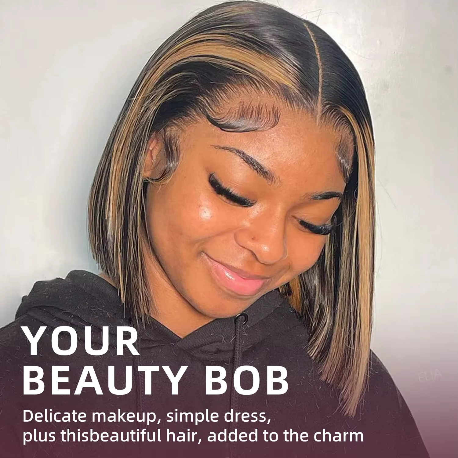 Perruque Bob Courte en Cheveux Humains 6x5 Sans Colle Prête à Porter