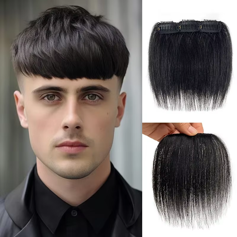 Frange de cheveux pour hommes avec clips