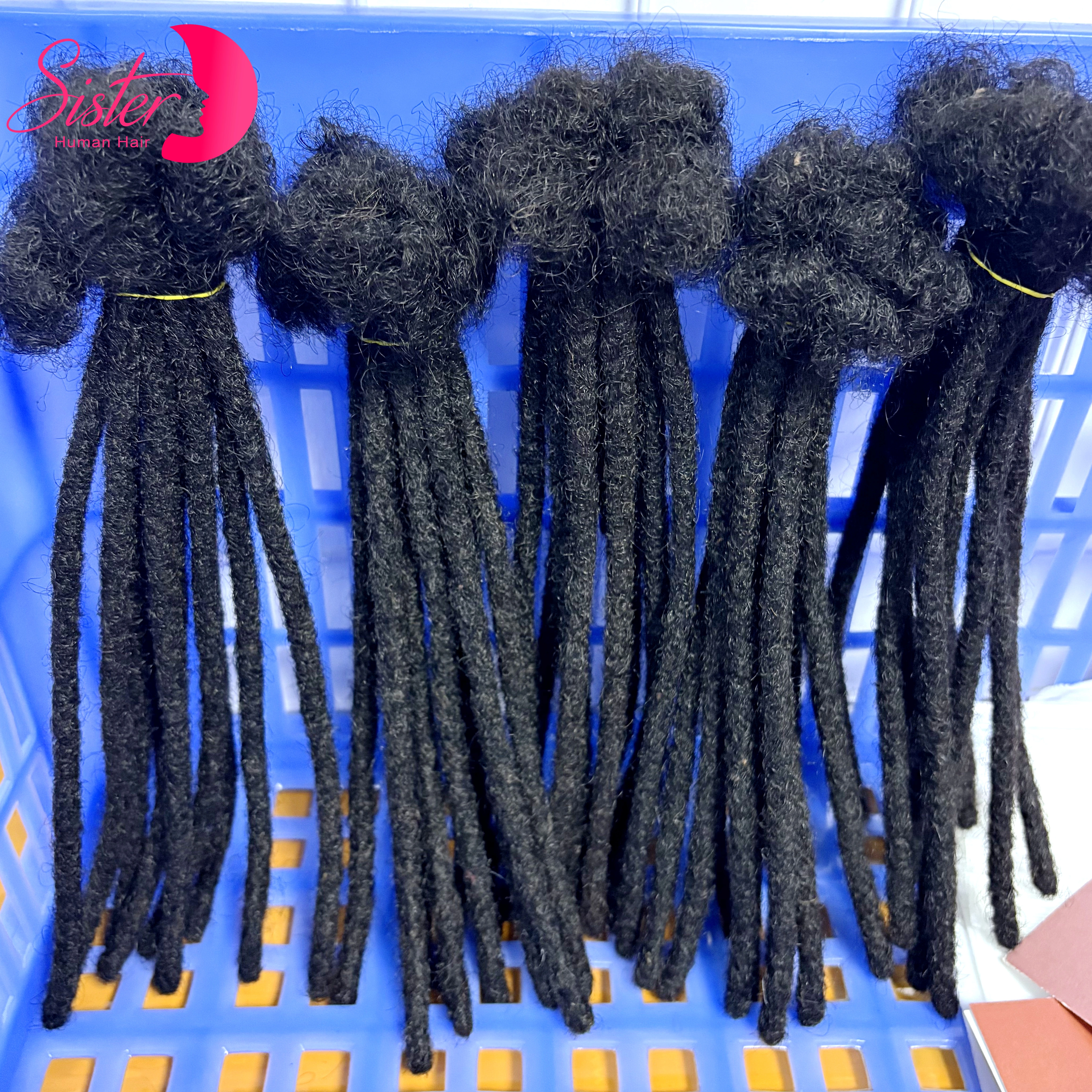 100% Extension Loc faite à la main cheveux humains avec extrémités bouclées 50 brins 8-14 pouces