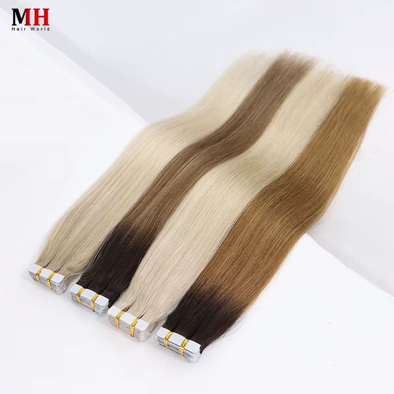 Extensions de bande de cheveux humains blonds