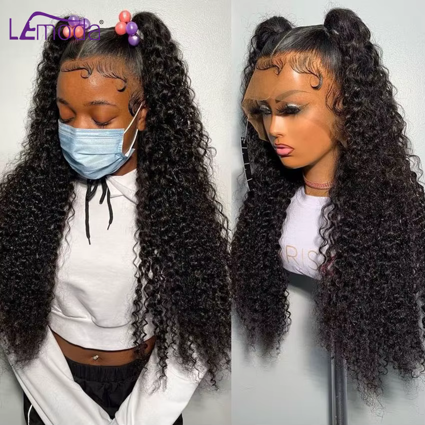 Paquets de cheveux humains de vague bouclée avec fermeture frontale de dentelle transparente HD