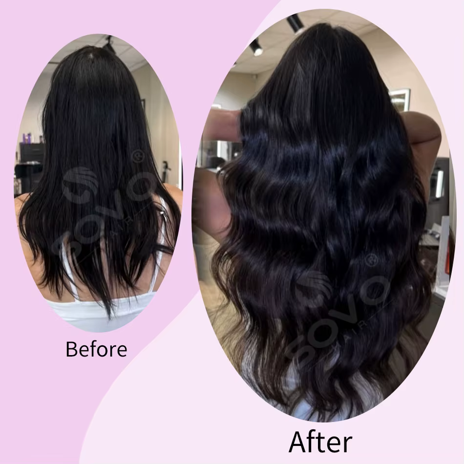 Extensions de cheveux naturels Nano Ring Remy lisses
