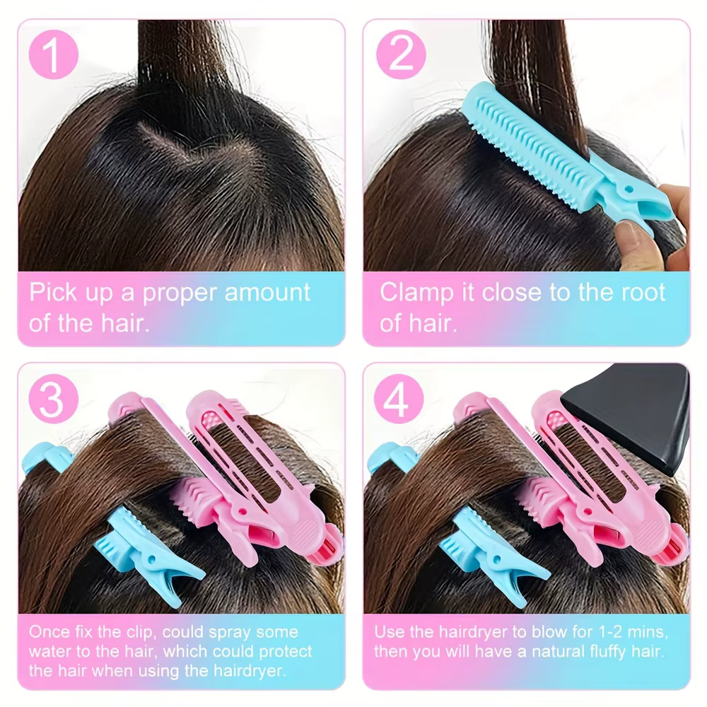8 rouleaux à cheveux sans chaleur en spirale pour volume à la racine