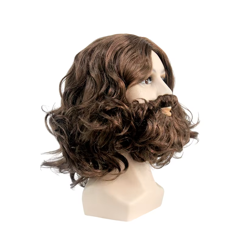 Perruque de cosplay bouclée pour homme