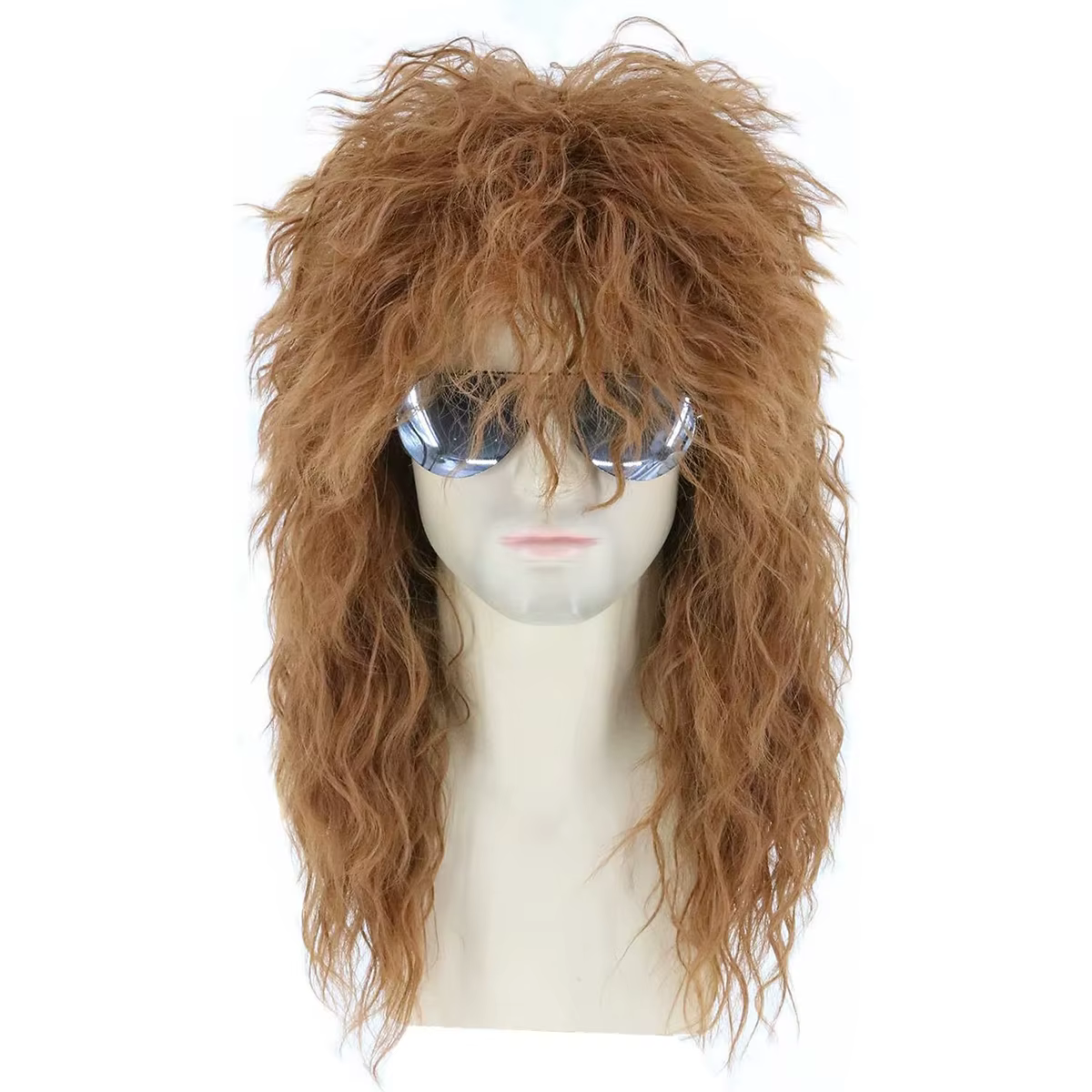 Perruque synthétique afro bouclée de ton marron rock classique