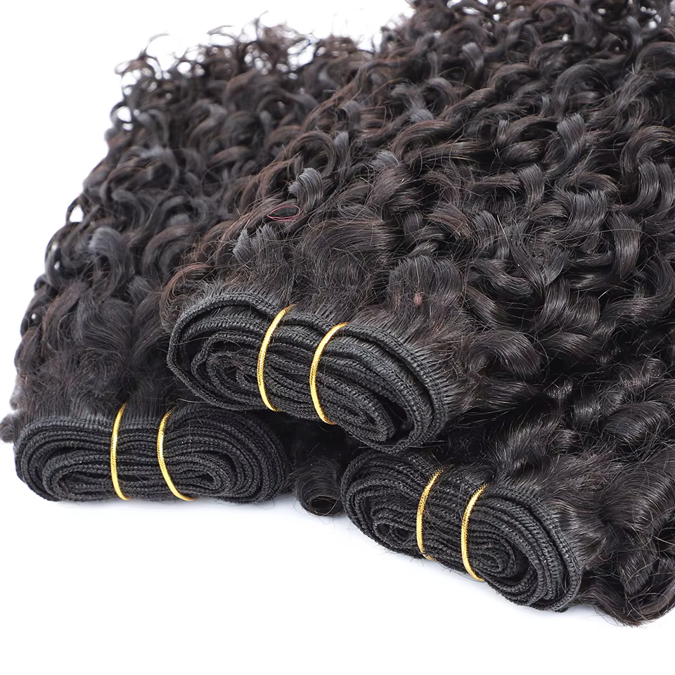 Tissage en lot brésilien naturel Remy bouclé Pixie 12A