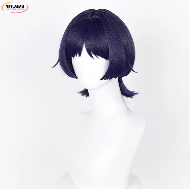 Perruque de Cosplay Scaramouche de haute qualité, Genshin Impact Snezhnaya Fatui Balladeer, cheveux synthétiques résistants à la chaleur, perruques de jeu Wanderer