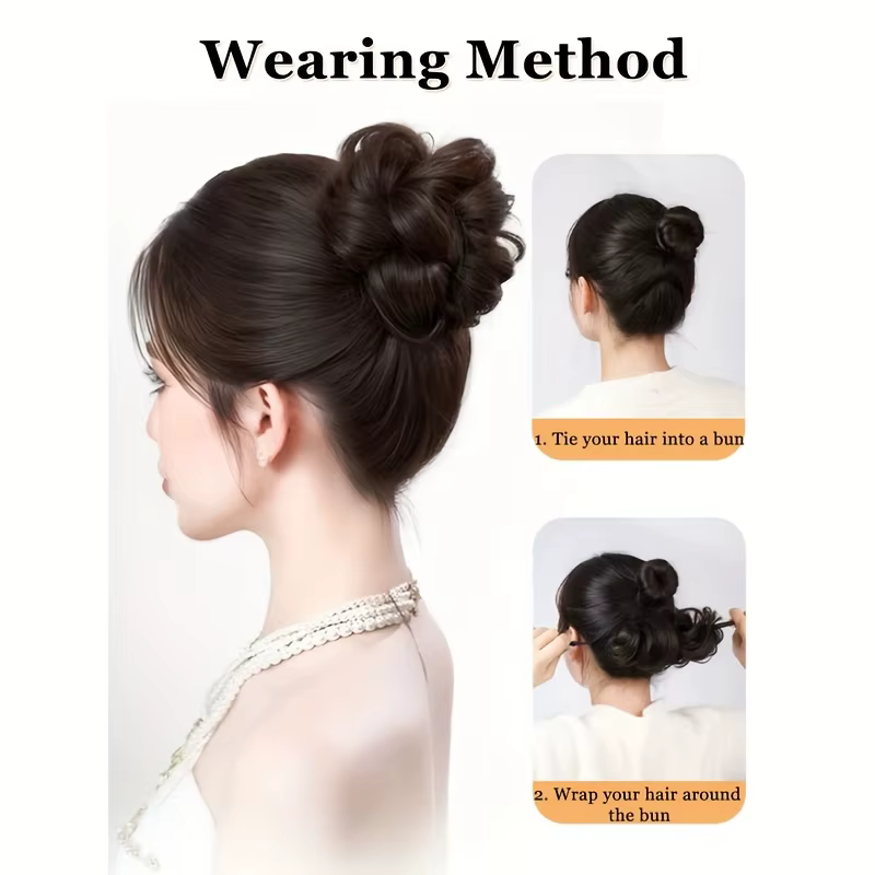 Extensions capillaires synthétiques à chignon auto-enroulement réglables pour augmenter le Volume des cheveux