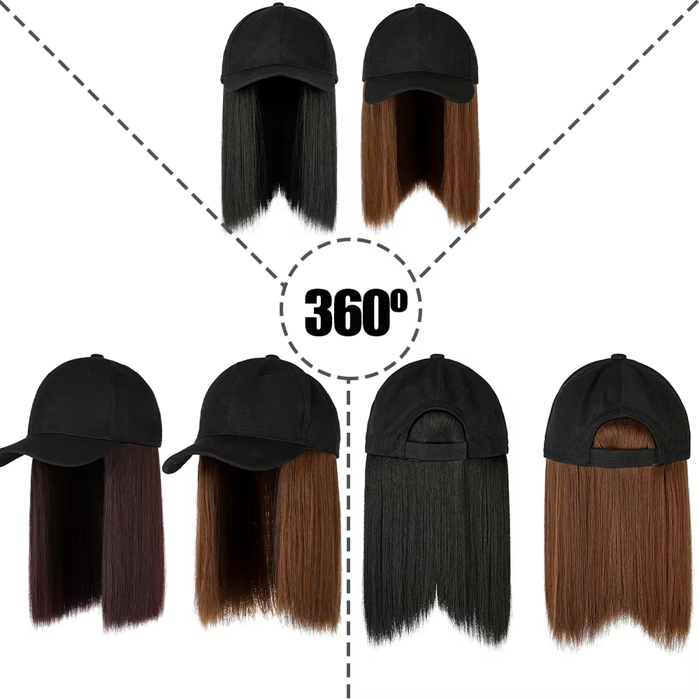 Perruque Synthétique Courte et Lisse Bob Réglable pour Femme