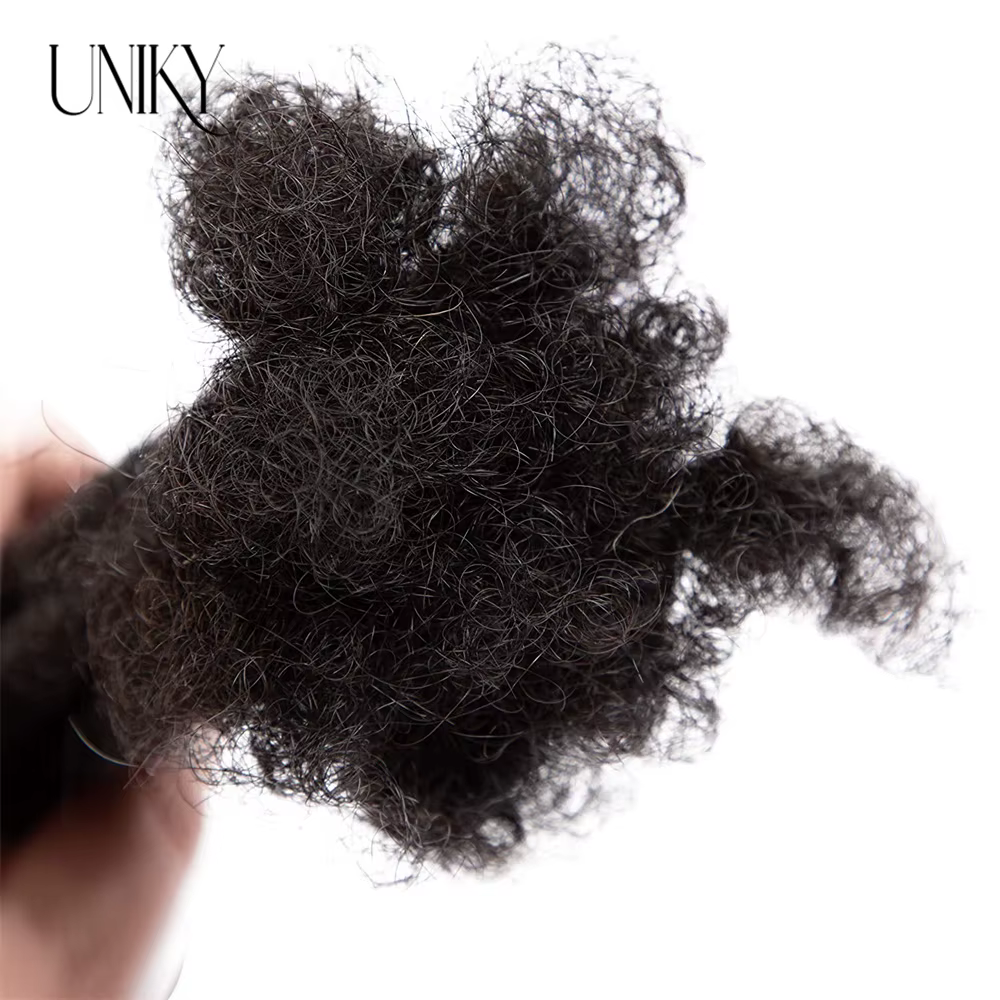 60 brins Extensions de Dreadlock pour hommes/femmes Afro crépus droites 100% cheveux humains à la main Loc