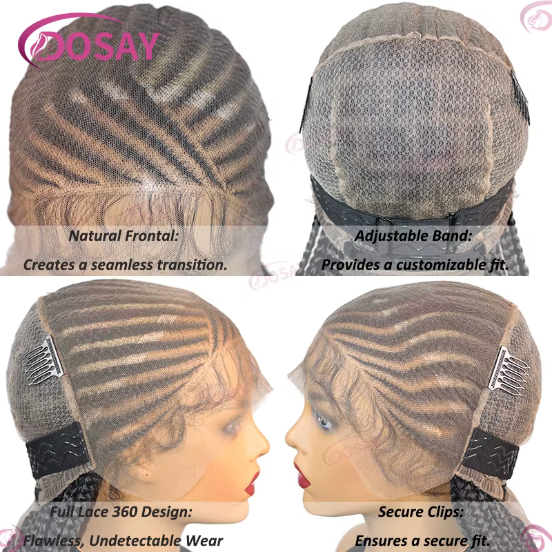 36 "Tresse Cornrow Cheveux Perruque Synthétique Tressée Perruques Pour Femmes Pleine Dentelle