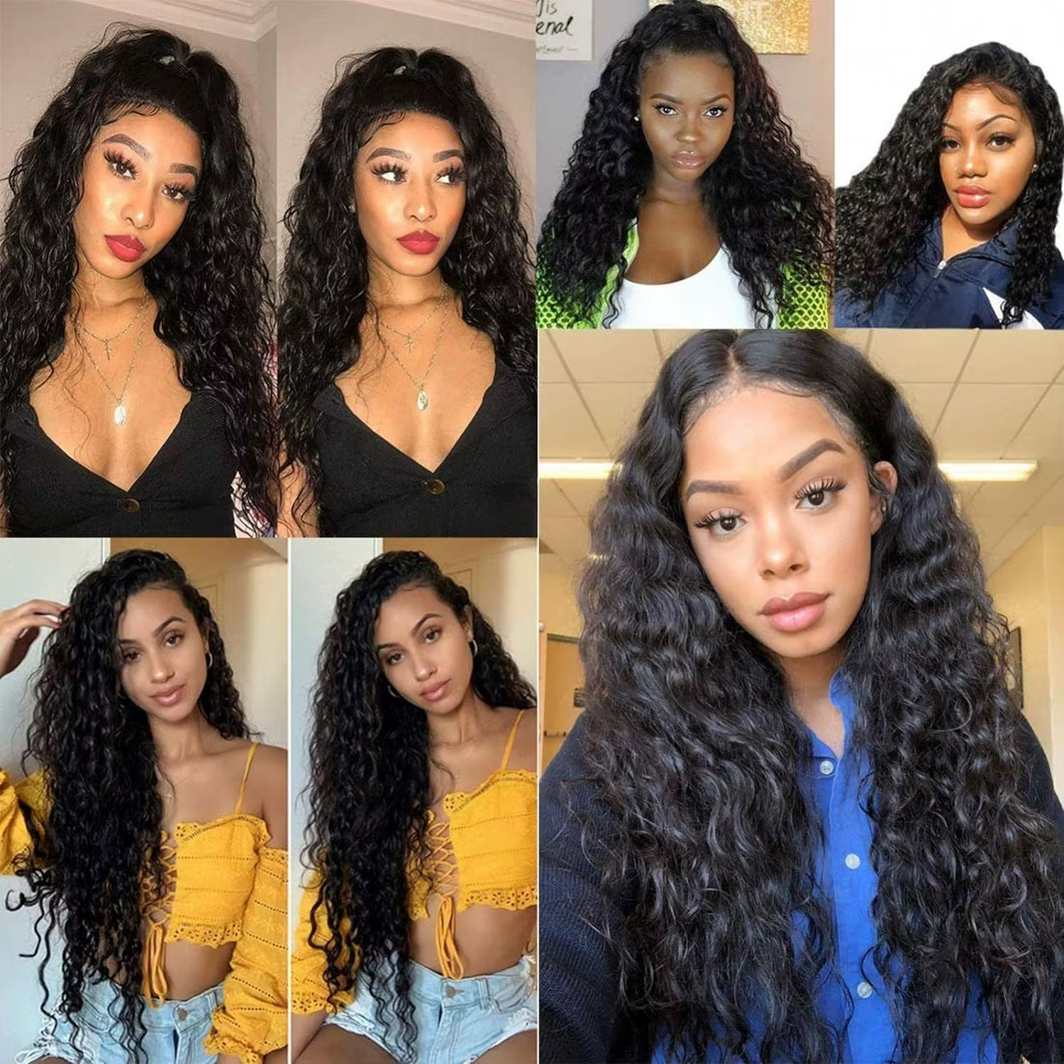 Perruque synthétique noire longue de 18 à 30 pouces, perruques crépues bouclées, mécanisme complet, cheveux mignons, noir naturel pour femmes, perruque quotidienne