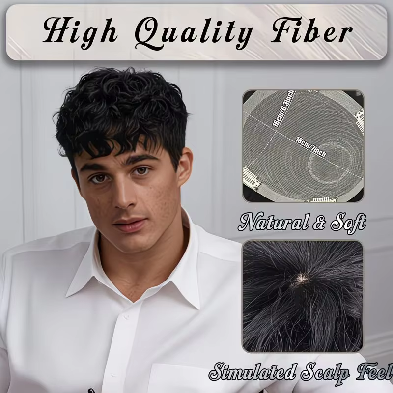 Prothèse capillaire à clipser pour homme en cheveux naturels