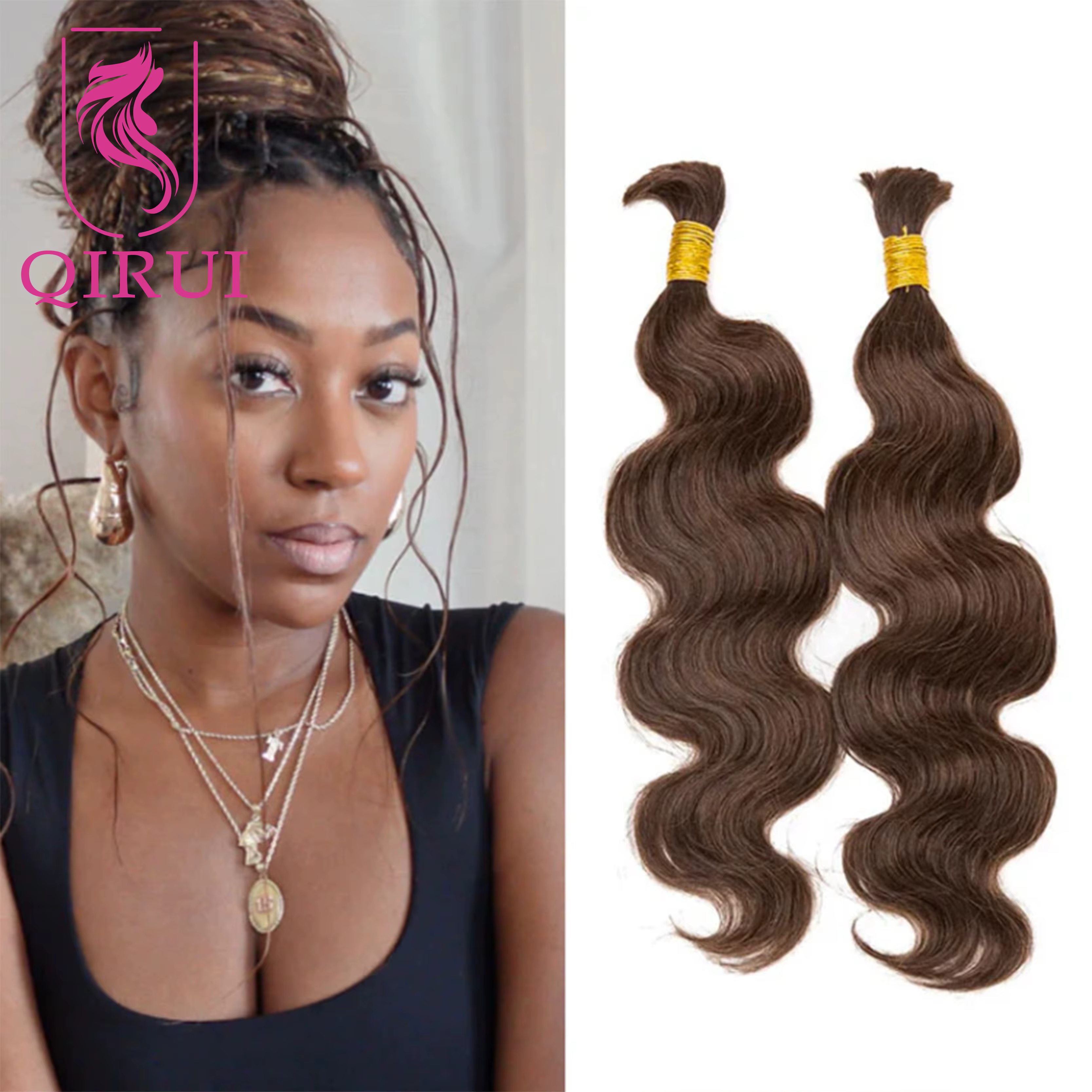 Boho tresses Extensions de cheveux humains paquets en vrac