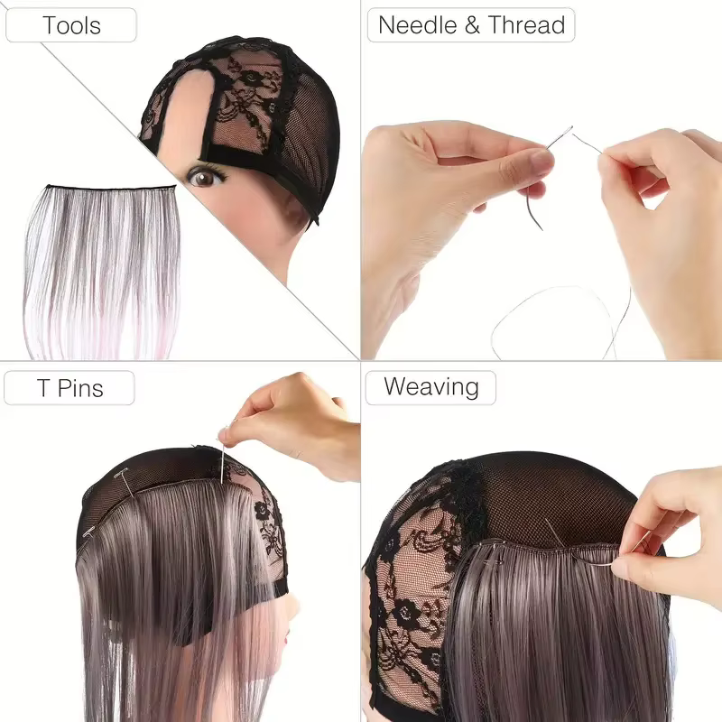 Ensemble d'aiguilles et de fil pour tissage