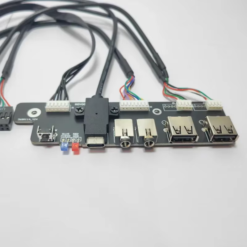 Transfert de données ITX Mini ordinateur Kit de câble d'extension avec 9 broches USB 3.0 TYPE-C connecteur 3.5mm Wild audio HDD interrupteur rette