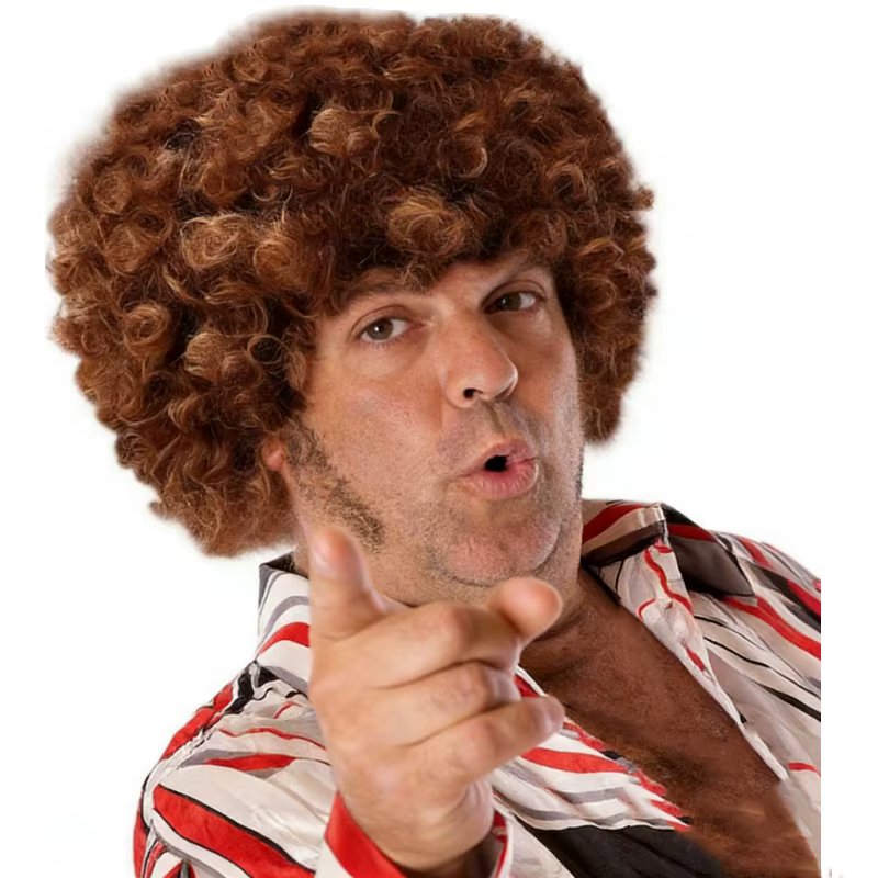 Perruques synthétiques bouclées Disco Hippie Rock Punk Afro