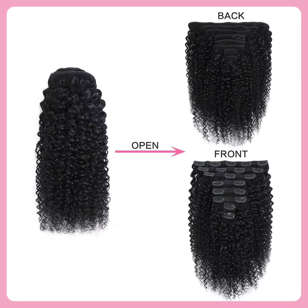Extensions de cheveux afro bouclés à clipser