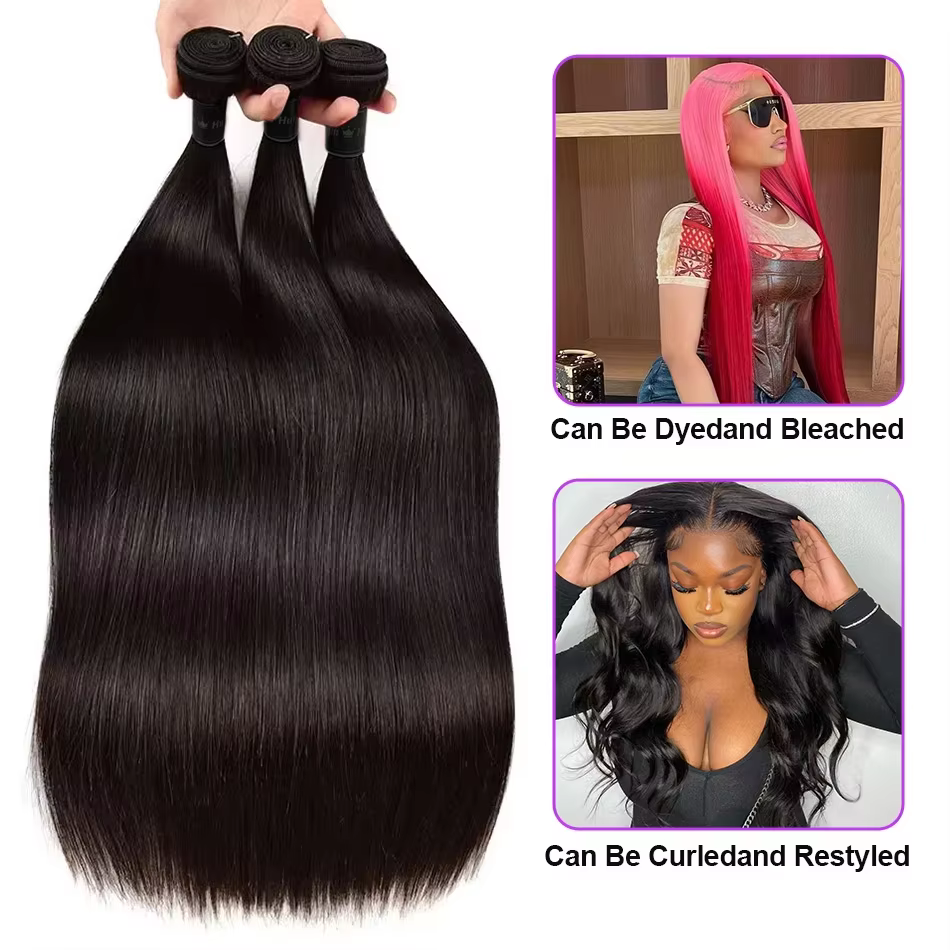 Extensions de cheveux humains brésiliens lisses en lots