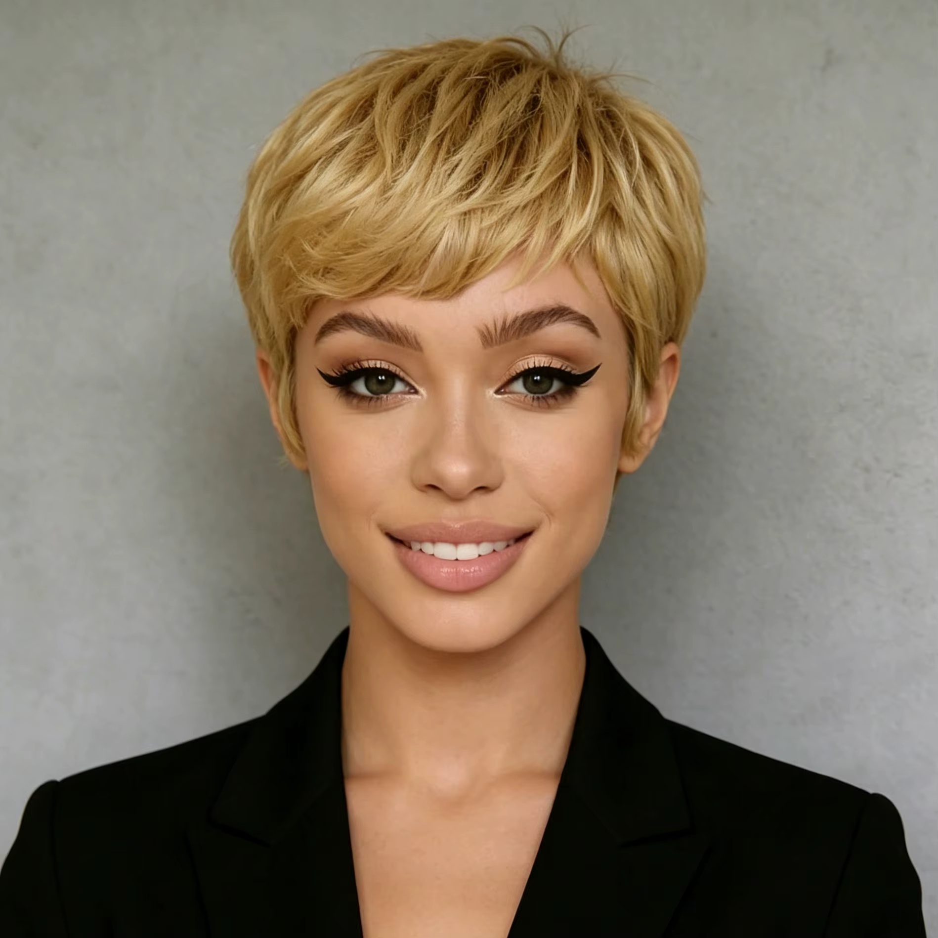 Perruque en cheveux humains blond miel
