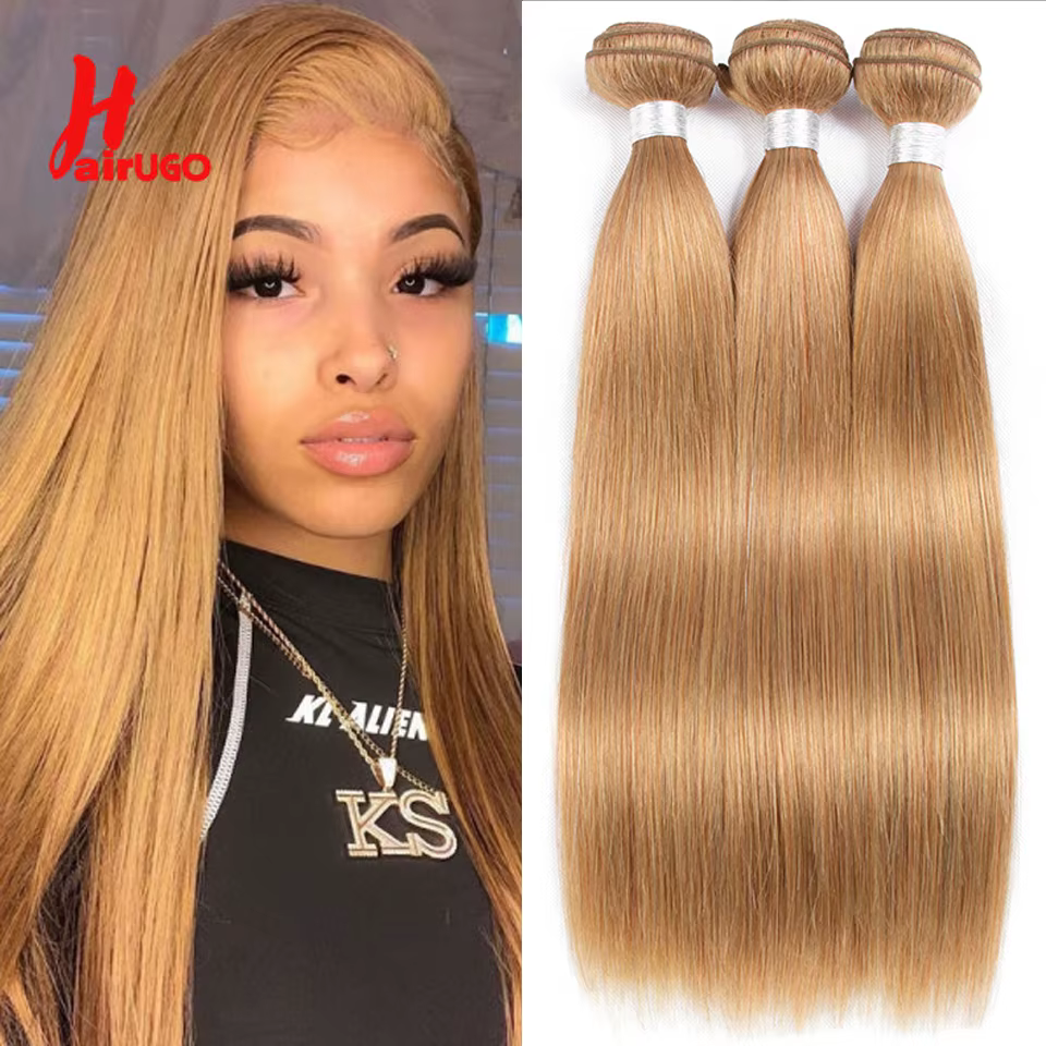 HairUGo # 27 Extensions de cheveux humains blond miel tissage