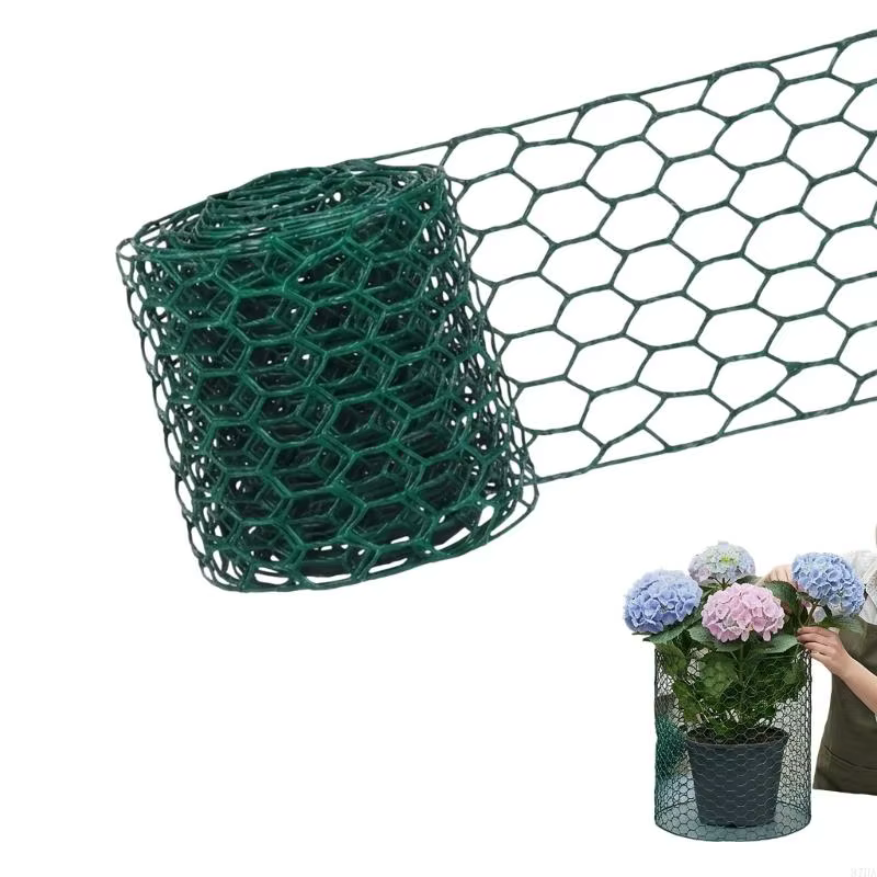 Rouleau clôture pour zone fleurie 3 mètres x 10 avec fil fer vert attaches fixation pour bordure jardin,