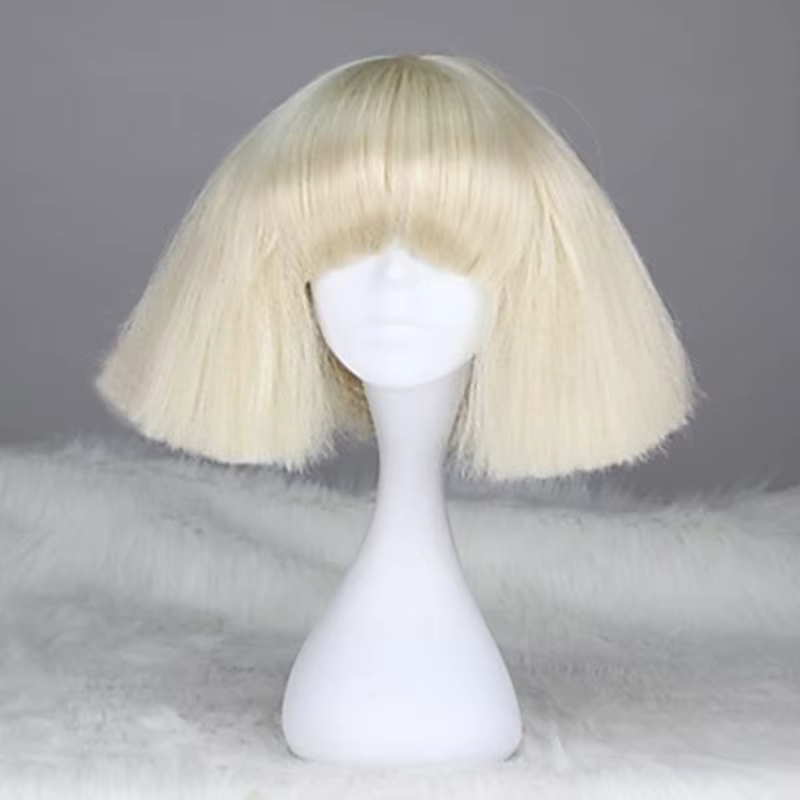 HAIRJOY Lady Gaga Cosplay perruques droite Bob court brun foncé argent gris blond