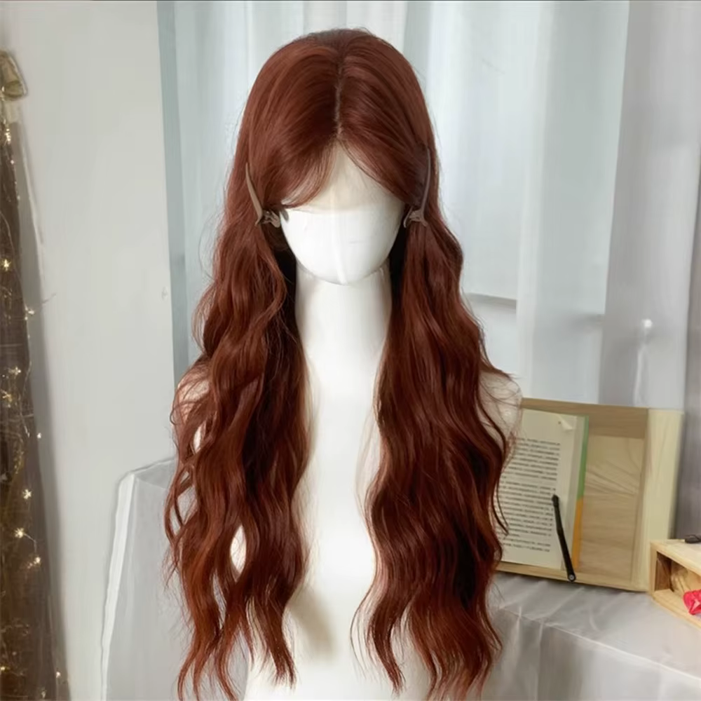 Perruque rouge-brun caramel pour femmes