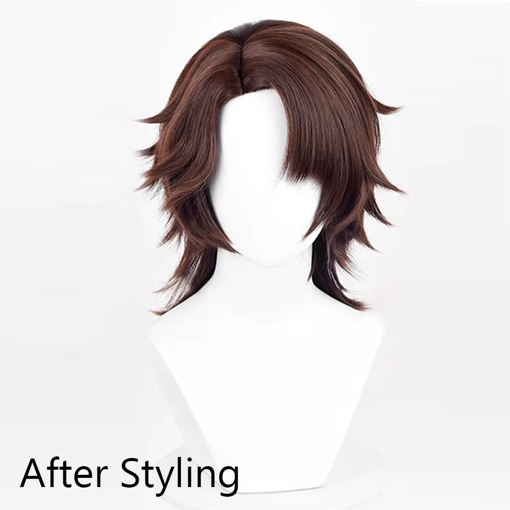 Perruque de Cosplay marron pour hommes