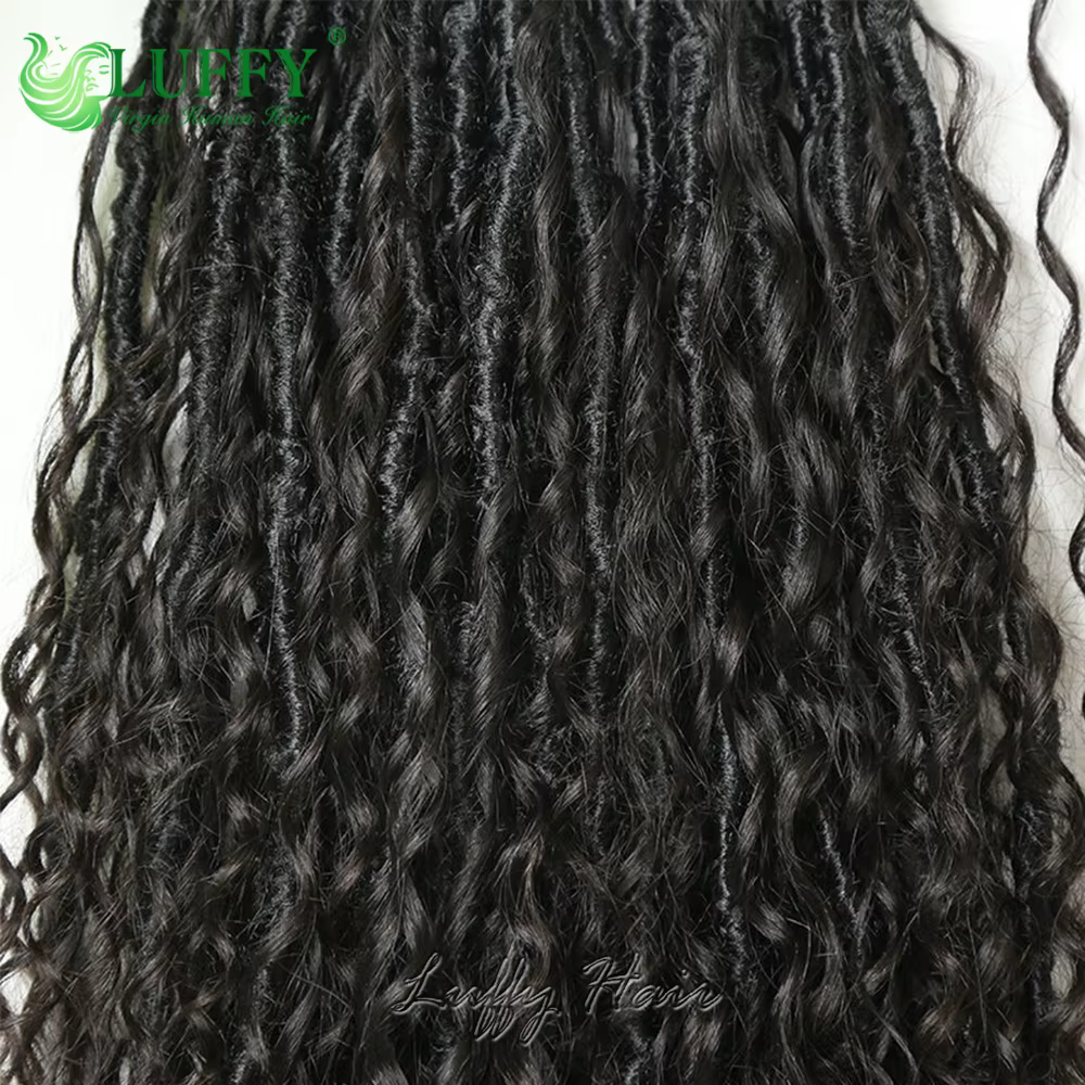 Dreadlocks de cheveux humains pré-bouclés au crochet Boho Locs, extensions de tressage de cheveux, extrémités