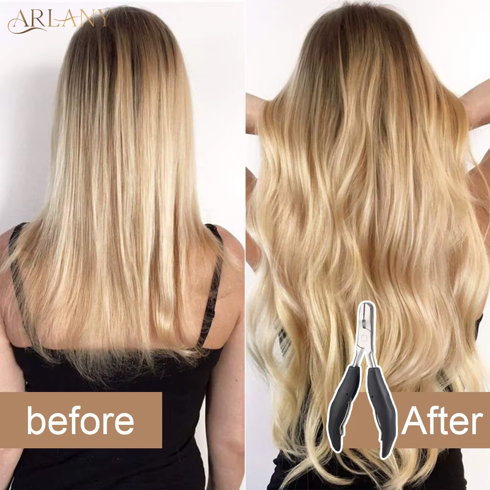Pince pour extensions de cheveux en acier inoxydable