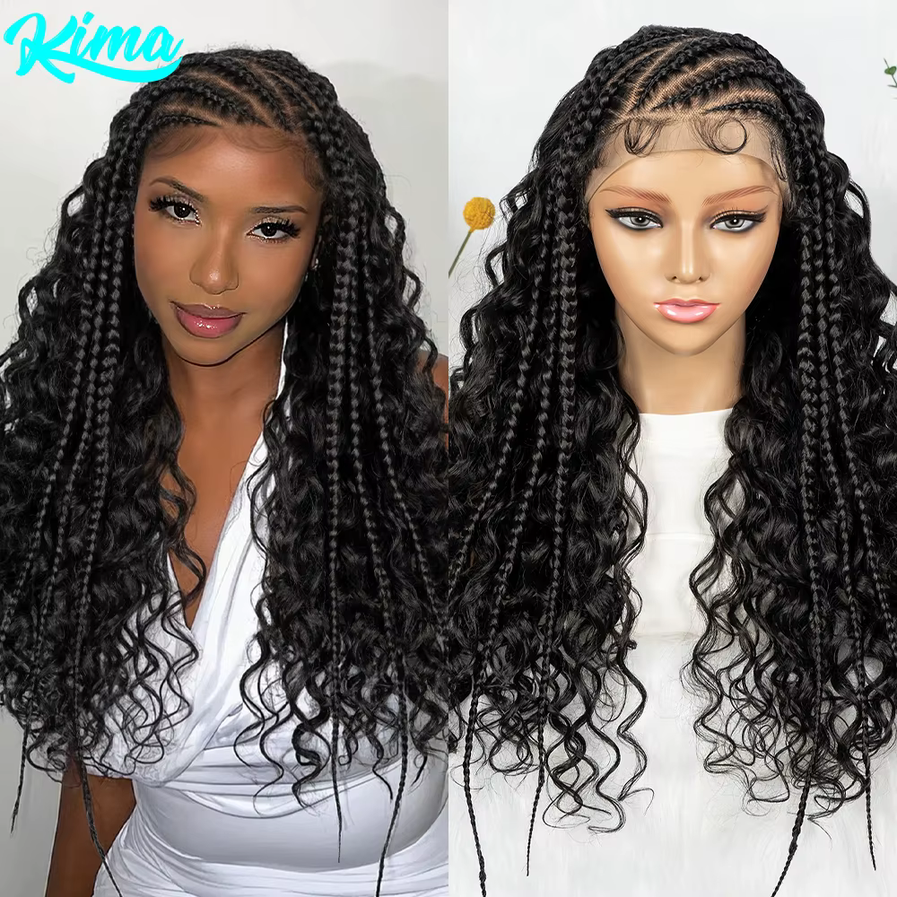 Cornrow – perruque Lace Front Wig synthétique tressée