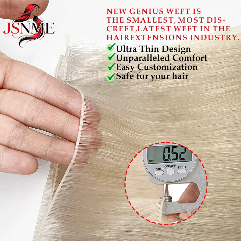 JSNME Genius Extensions de trame 100% trames de cheveux vraiment humains paquets coudre dans