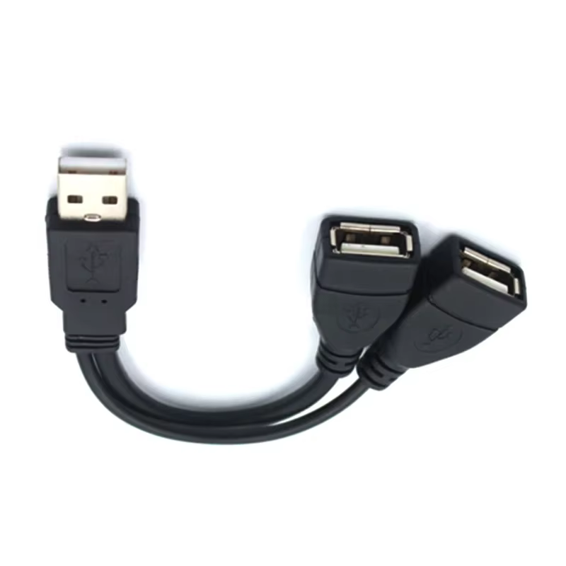 Rallonge USB 2.0 mâle à 2 femelles, séparateur Y, adaptateur d'alimentation, convertisseur pour PC, Transmission de données de voiture, chargement