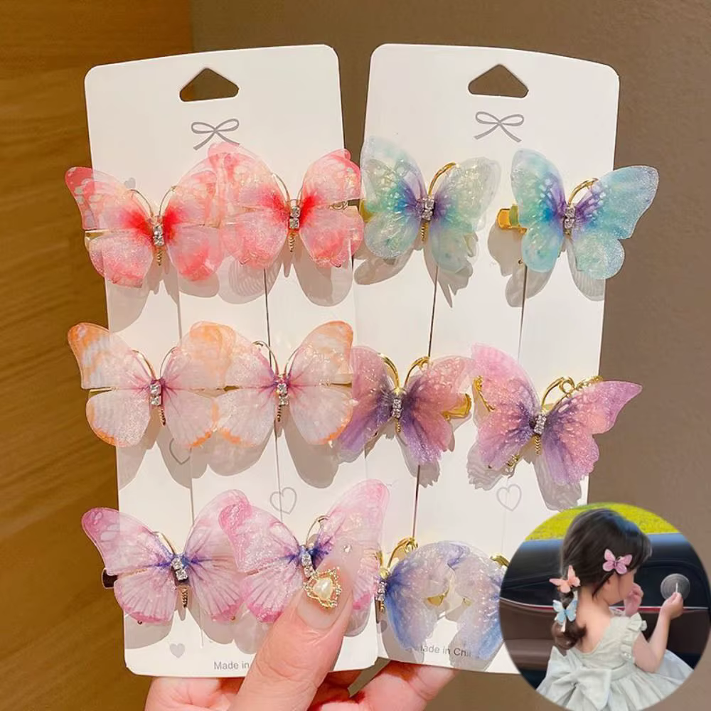 Épingle à cheveux papillon colorée pour femmes