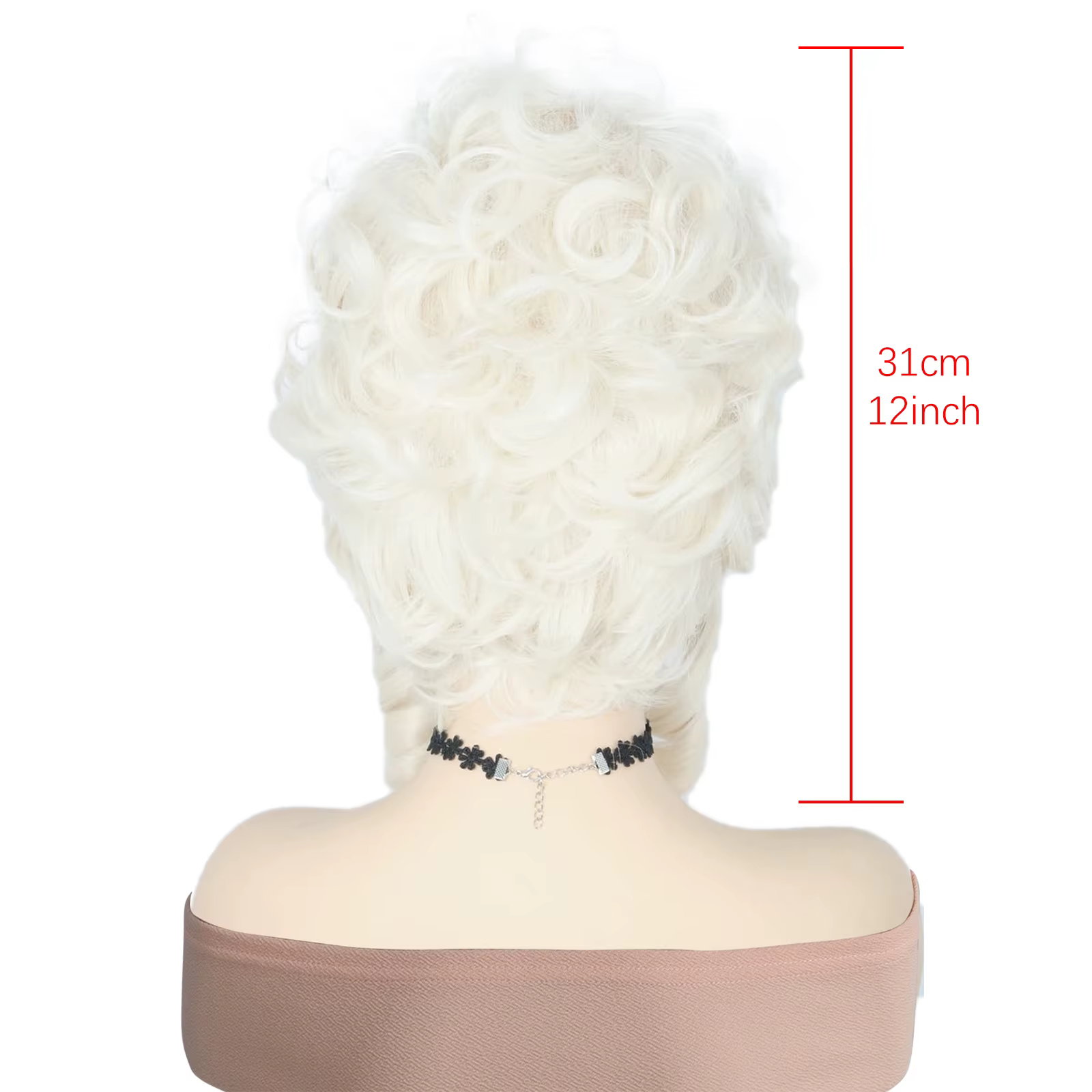 Perruque de Cosplay Vintage Platine Blanche